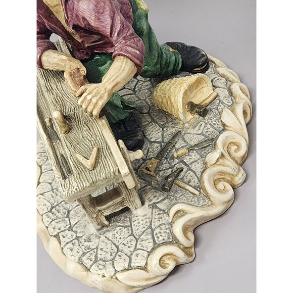 Vintage Artisan Figurine Of Worker With Bench & Tools Signed Antonio Costa - Picture 7 of 16
